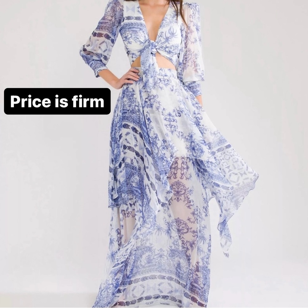 Amalfi Tie Front Cropped Top and Maxi Skirt